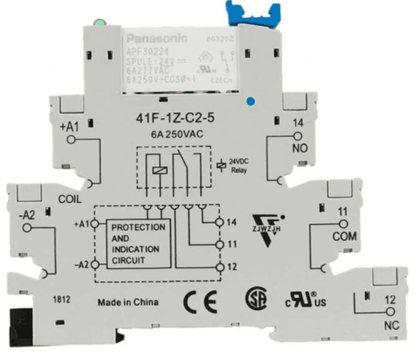 41F1ZC25 24 V DC Slim Relay + Screw Socket