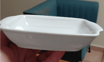 Beyaz Desensiz Ravye Tabak Kulplu 14 cm