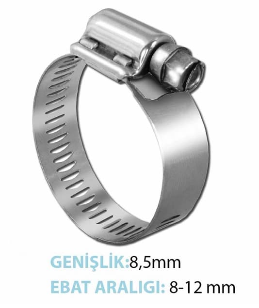 ADJUSTABLE HOSE CLAMP 8-12 MM